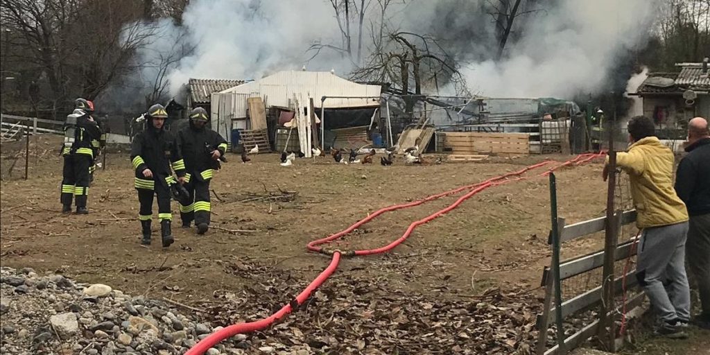 Incendio in una stalla a Mariano Comense, salvi tutti gli animali