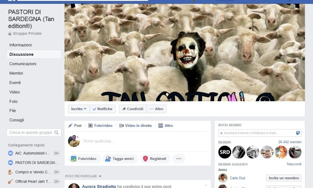 Attacco hacker a pagina Fb pastori sardi