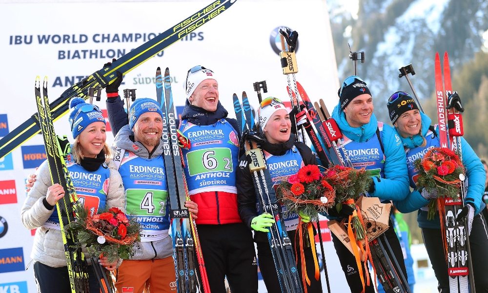 Biathlon:mondiali; staffetta mista oro Norvegia, Italia 9/a