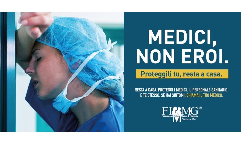 Coronavirus:Fimmg Bari ‘Medici,non eroi’