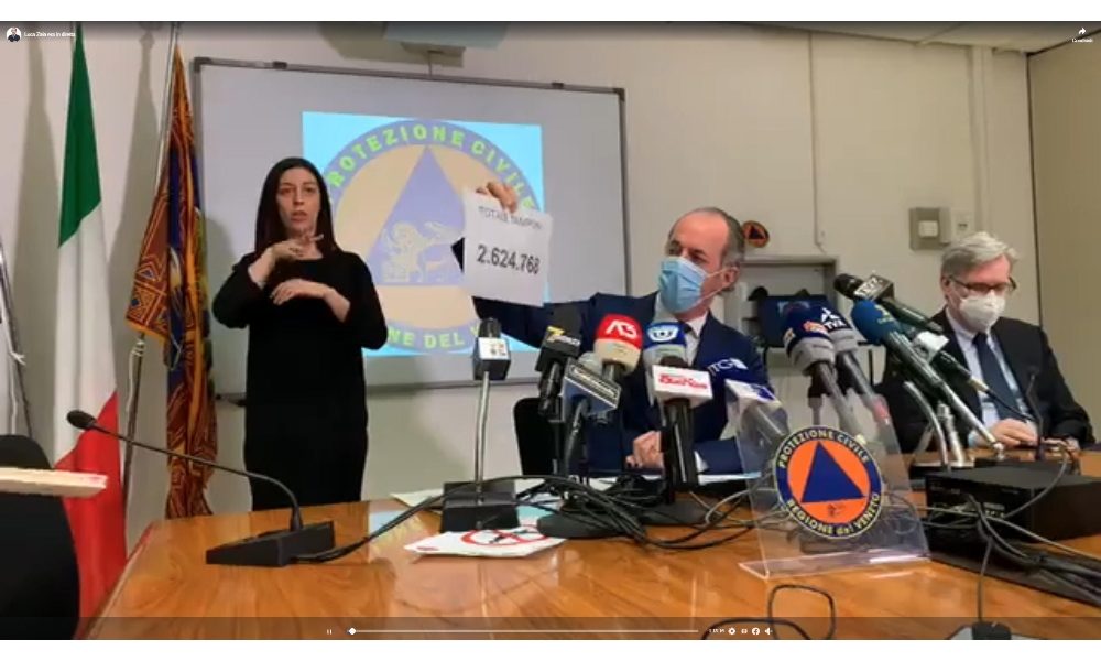 Covid: Zaia, non abbiamo bisogno dei laureati di Facebook