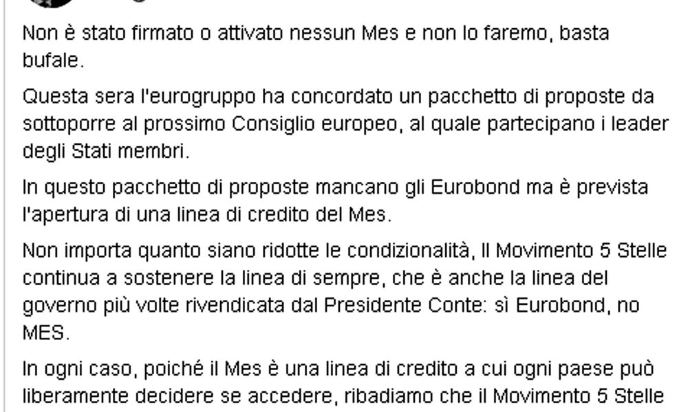 Crimi, su Mes Conte ci stupirà