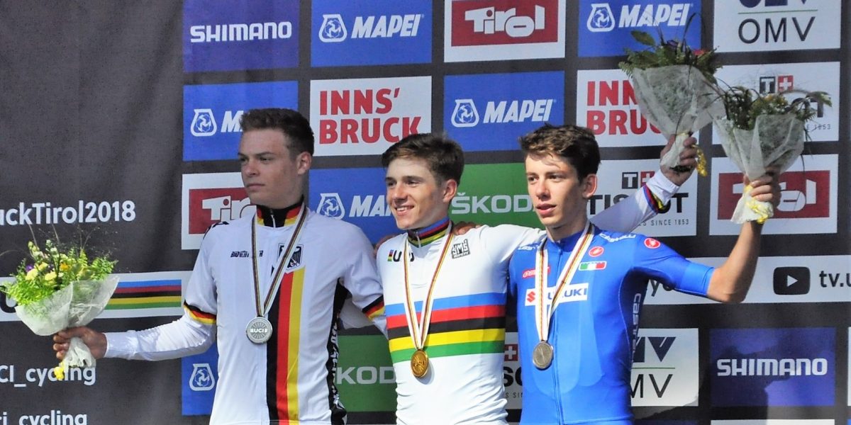 Alessandro Fancellu, storico bronzo ai mondiali di Innsbruck. Oro alla promessa Evenepoel