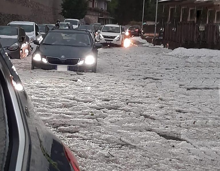 Eccezionale grandinata a Alzano e Nembro