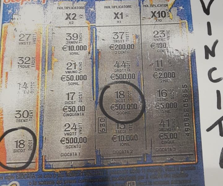 Cantù, vincita da 500mila euro con un “gratta e vinci”