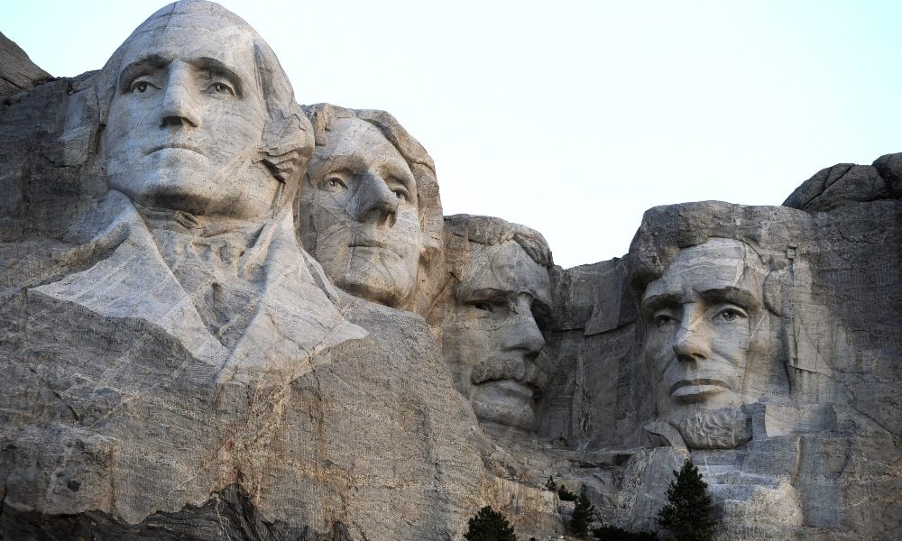 Il 4/7 fuochi artificio a Mount Rushmore