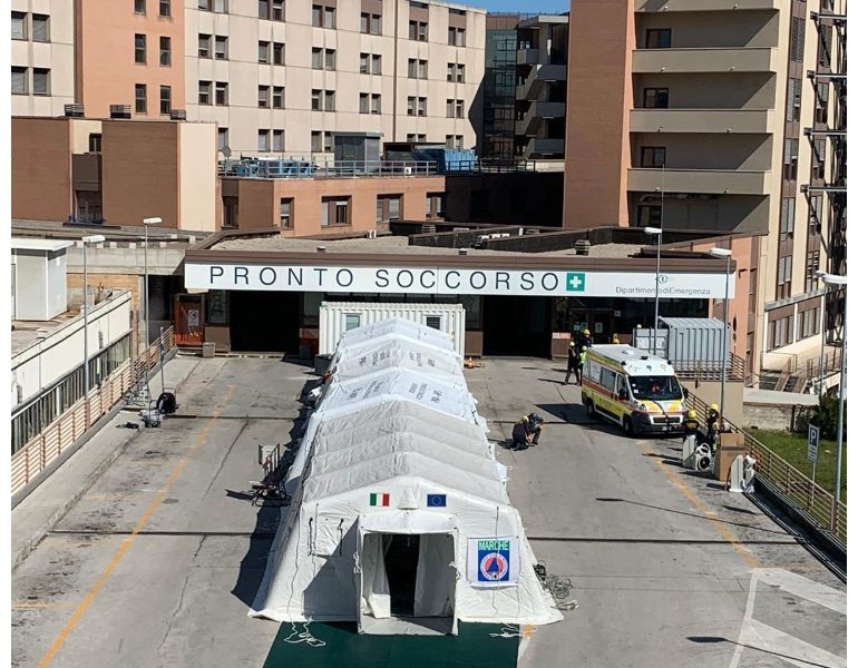 Mini ospedali da campo a Ancona e Jesi