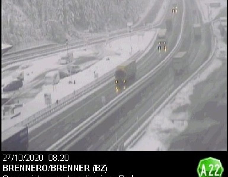 Neve sulle Dolomiti e al Brennero