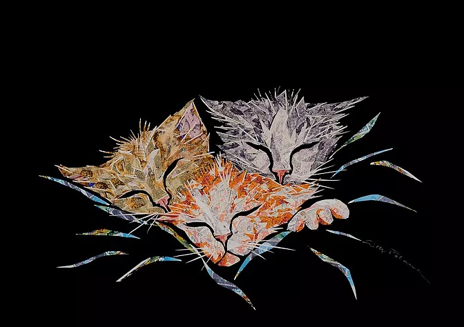 L’artista Lilly Polana dipinge con i francobolli