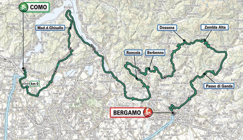 Giro di Lombardia 2021 sul Lario: il percorso e gli orari