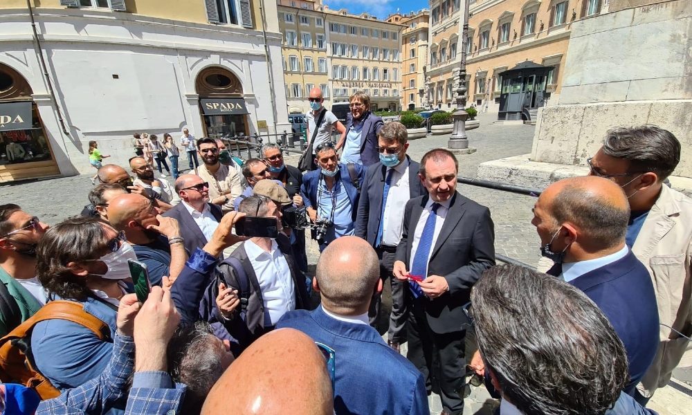 Protesta Fotografi e Videografi AFVP in piazza Montecitorio