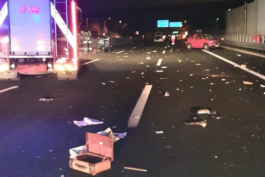 Autostrada A9, maxi incidente a Lomazzo