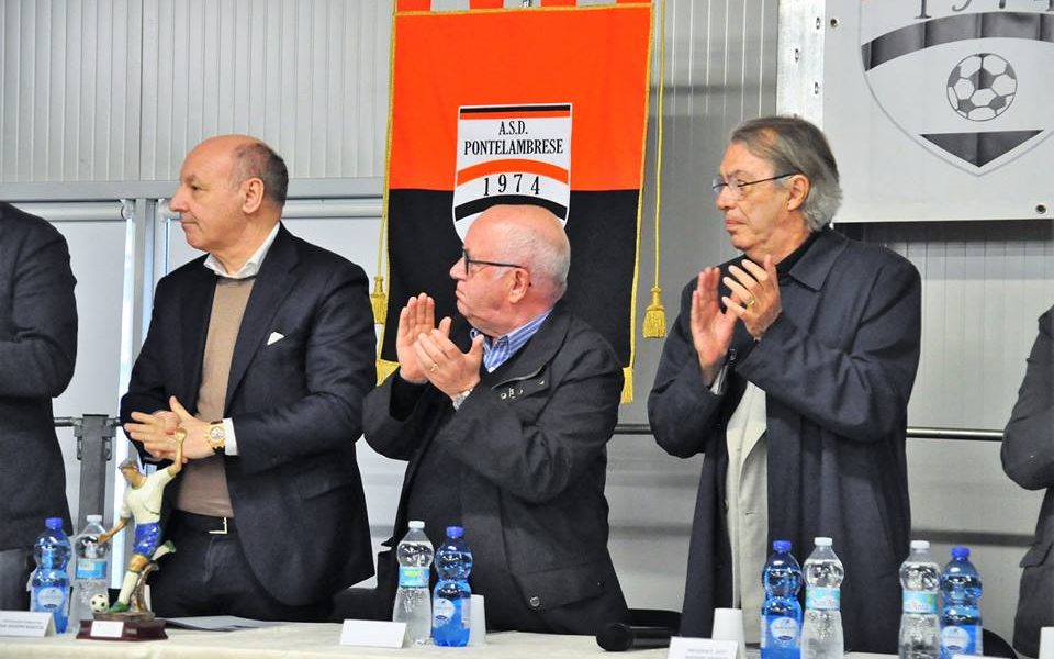 Marotta: «Inter donne al Sinigaglia: è un’ipotesi». Il dirigente nerazzurro con Tavecchio e Moratti  a Ponte Lambro per il Torneo Facchetti